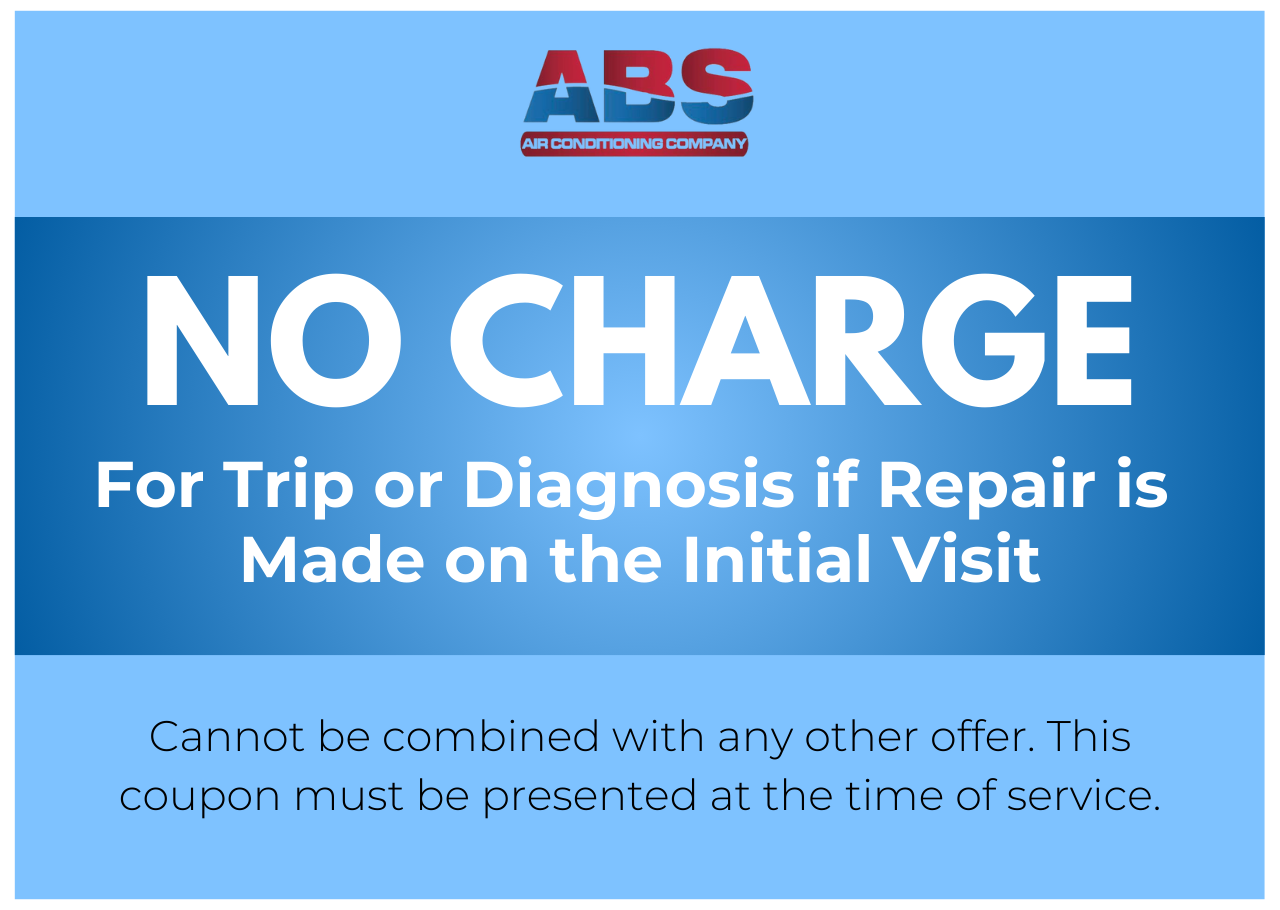 NO CHARGE For Trip or Diagnosis if Repair is Made on the Initial Visit Cannot be combined with any other offer. This coupon must be presented at the time of service.